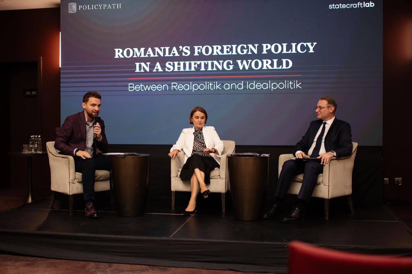 The Romania's Foreign Policy panel on stage